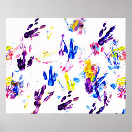 Póster huellas de pingüino