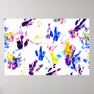 Póster huellas del pingüino