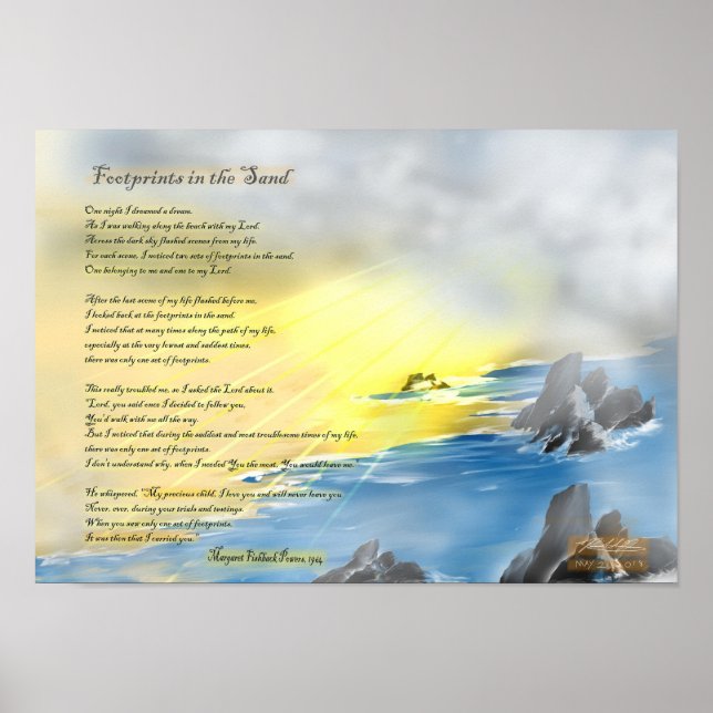 Póster Huellas en la arena... (Frente)