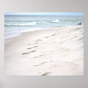 Póster Huellas en la imagen impresa en el Poster Beach Sa