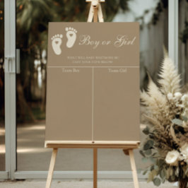 Póster Huellas marrones modernas género revelan predicció