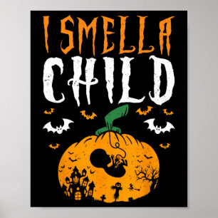 Póster Huelo una calabaza de Halloween infantil Announ
