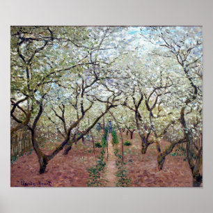 Póster Huerta en la floración, Claude Monet, 1879