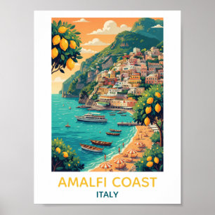Póster Huerto de limoneros de la costa de Amalfi vintage