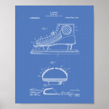 Hueso de hockey 1914 Patent Art Blueprint