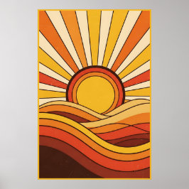 Póster Huesos cálidos de sol vintage de 70