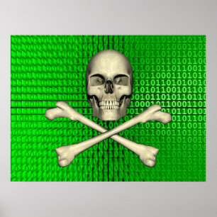 Póster Huesos cruzados en binarios