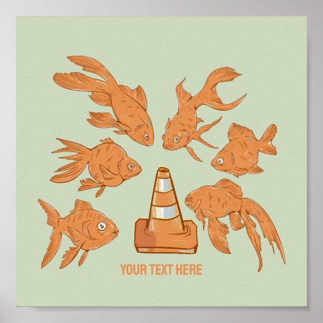 Póster Huesos de carretera y pez dorado naranja (Frente)