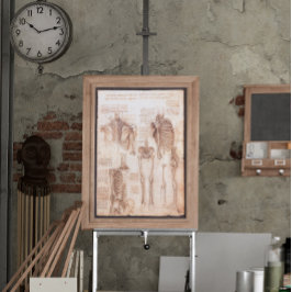 Póster Huesos de esqueleto de anatomía humana de Leonardo