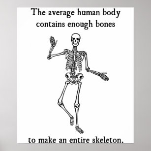 Póster Huesos esqueléticos en el cuerpo humano medio