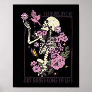 Póster Huesos Secos De Esqueleto Vienen A La Vida Hallowe