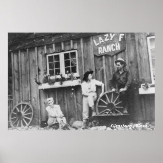 Póster Huéspedes fuera del Lazy F Ranch Bldg