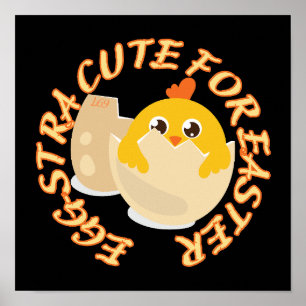 Póster HUEVA CUTE PARA EL regalo de chick de Pascua