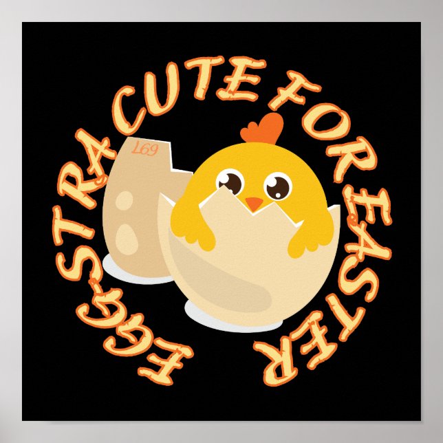 Póster HUEVA CUTE PARA EL regalo de chick de Pascua (Frente)
