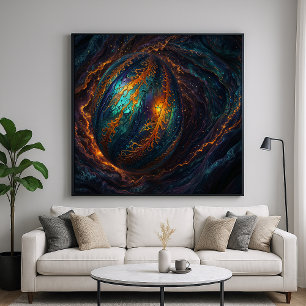Póster Huevo Cósmico - Diseño Místico Abstracto