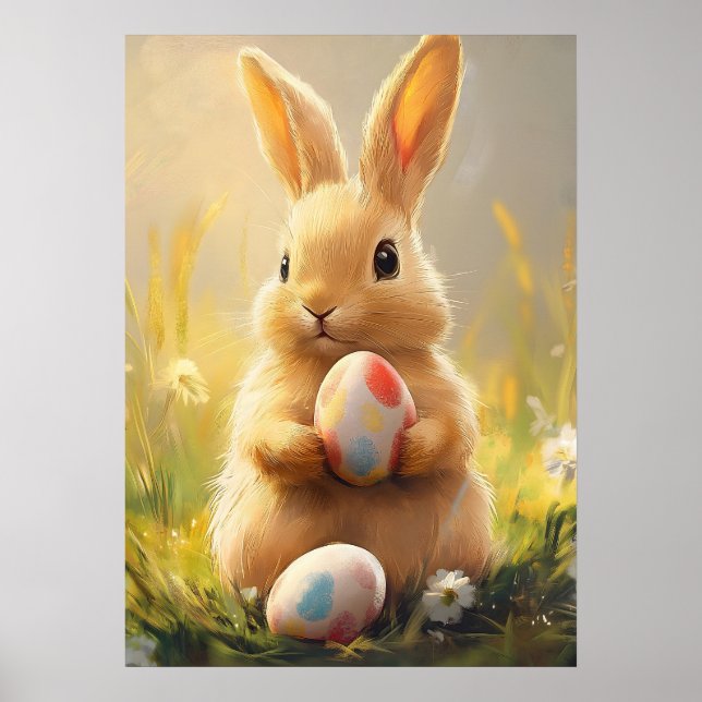 Póster Huevo de conejo de Pascua (Frente)