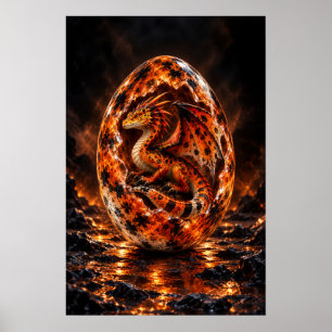 Póster Huevo de Dragón de Caldera de Mandarina