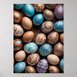 Póster Huevo de Mandala - Intrincado Diseño Floral Boho