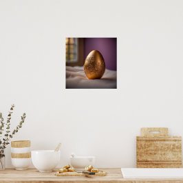 Póster Huevo de Pascua dorado
