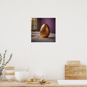 Póster Huevo de Pascua dorado