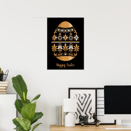 Póster Huevo de Pascua dorado