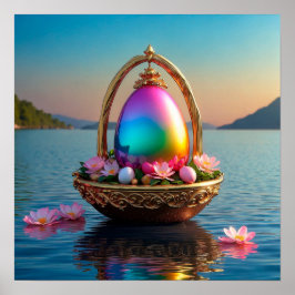 Póster Huevo de Pascua dorado