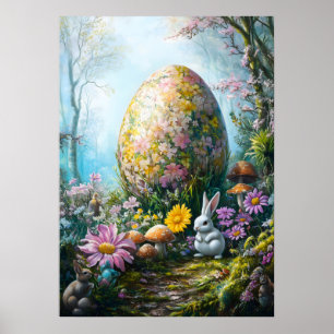 Póster Huevo de Pascua Fantasía en un mágico Poster fores