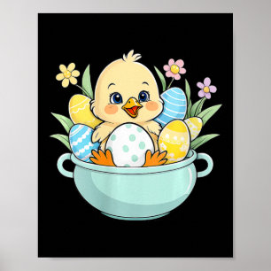 Póster Huevo de pollo Caza de Pascua Bunny Ears Farm Anim