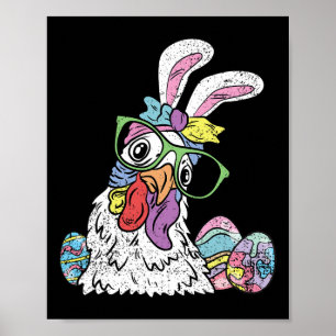 Póster Huevo de pollo Caza de Pascua Bunny Ears Farm Anim