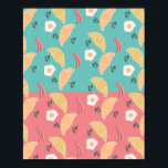 Póster Huevo Desayuno Frito Croissant Vintage Pop Art<br><div class="desc">Impresión artística para cocina con huevos y croissant</div>