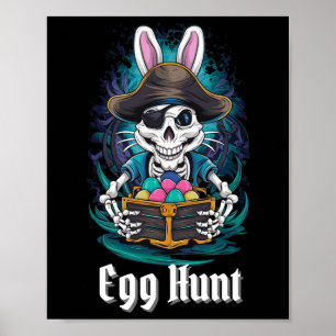 Póster Huevo Hunt Skeleton Bunny Pirate Rabbit Boys Pascu