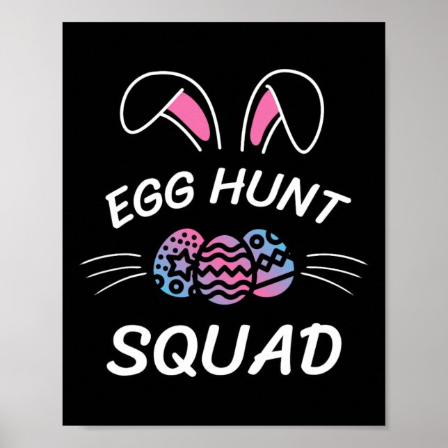Póster Huevo Hunt Squad Hung Season Funny Easter Day Par (Frente)