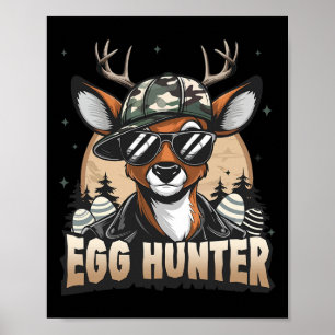Póster Huevo Hunter Deer Buck Byckward Cap Deer Huning Ea