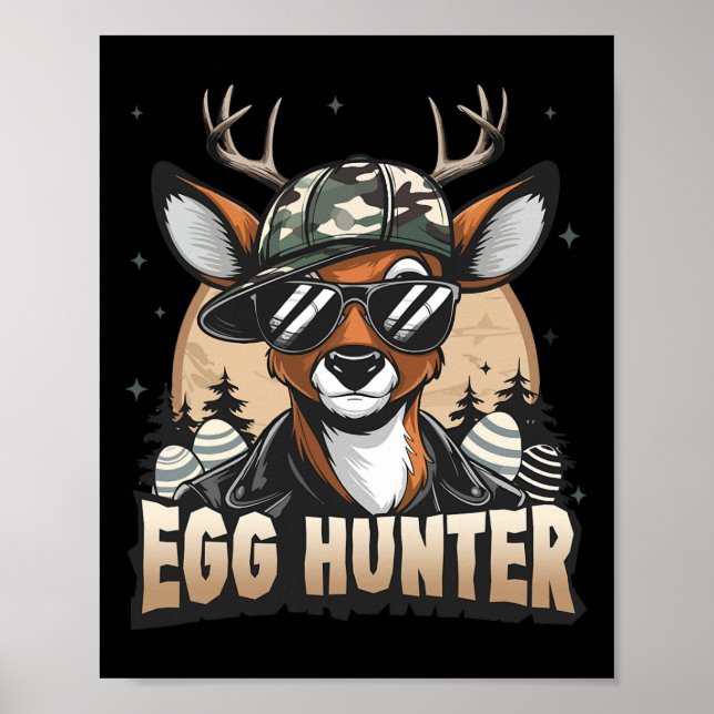 Póster Huevo Hunter Deer Buck Byckward Cap Deer Huning Ea (Frente)