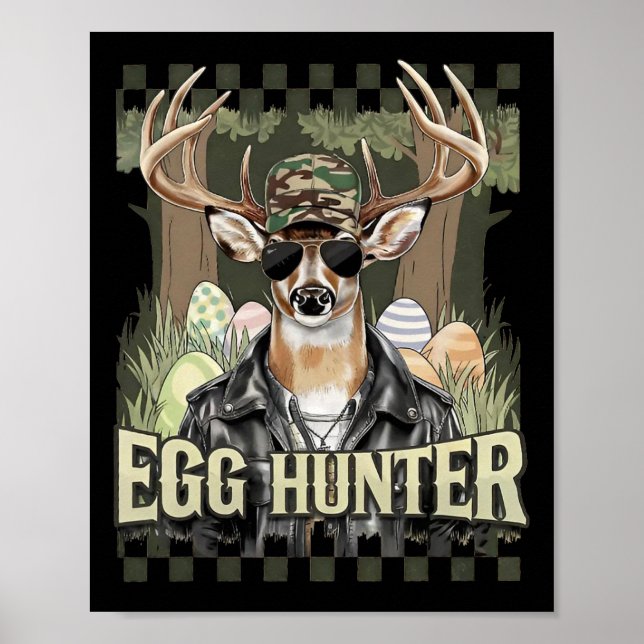 Póster Huevo Hunter Deer Buck Byckward Cap Deer Huning Ea (Frente)