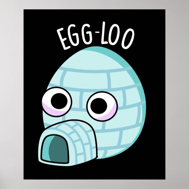 Póster Huevo-loo Funny Egg Pun Dark BG (Frente)