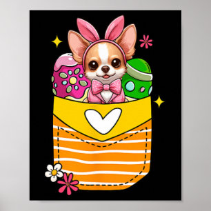 Póster Huevos de chocolate Bunny Chihuahua Easter dentro