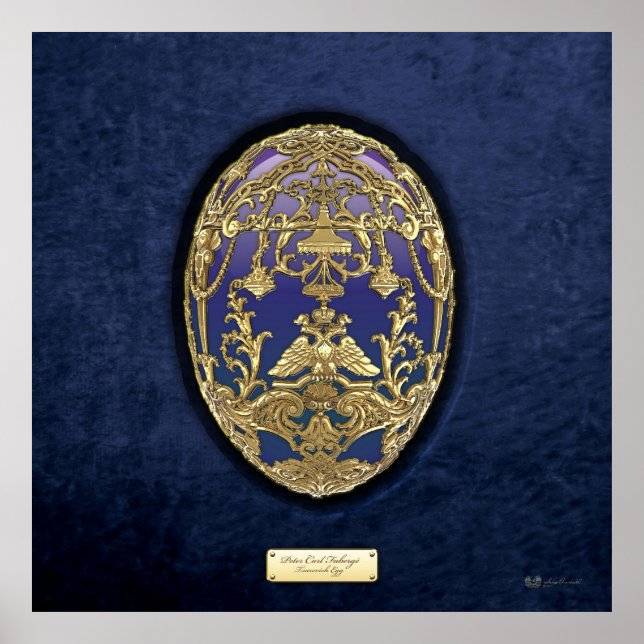 Póster Huevos de Faberge - Huevo de Tsarevich sobre terci (Frente)