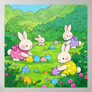 Póster Huevos de Pascua de personalizado Bunnies