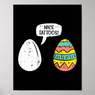 Póster Huevos de Pascua Nice Tatuajes Divertidos Cazadore