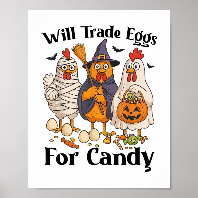 Póster Huevos divertidos de Halloween para el comercio de (Frente)