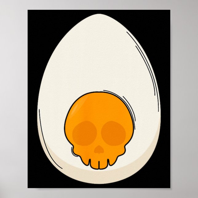 Póster Huevos esculpidos Ropa Diablo Cuernos Halloween Hu (Frente)