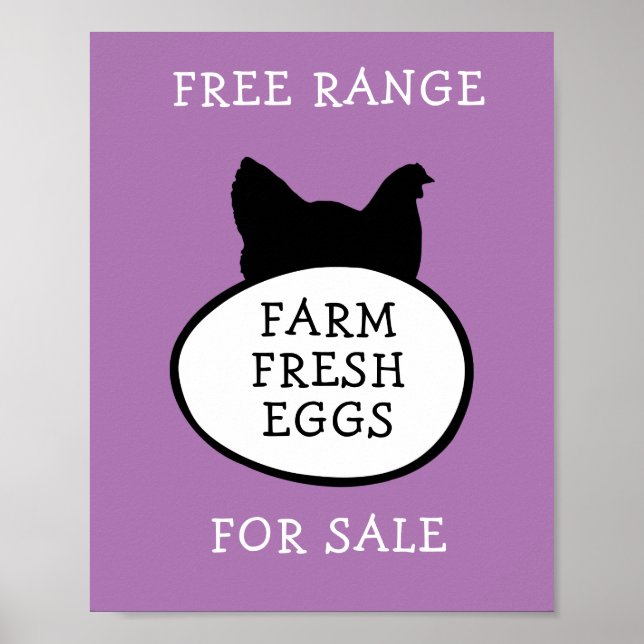 Póster Huevos frescos de granja (Frente)