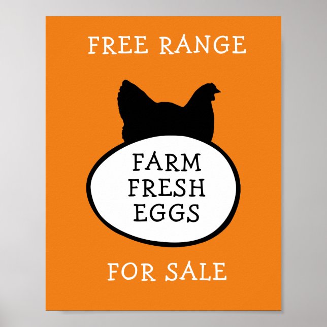 Póster Huevos frescos de granja (Frente)