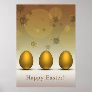 Póster Huevos modernos de Pascua Dorada