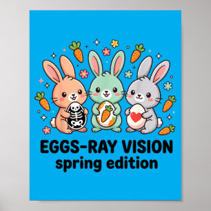 Póster Huevos-Ray Edición de Primavera Divertido Rad Tech