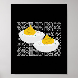 Póster Huevos Rellenos Humor Retro Cena Amante de la Comi
