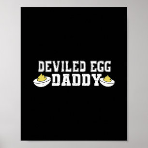 Póster Huevos Rellenos Retro Papá Divertido Día del Padre