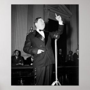 Póster Huey Long Dando Un Discurso - 1935