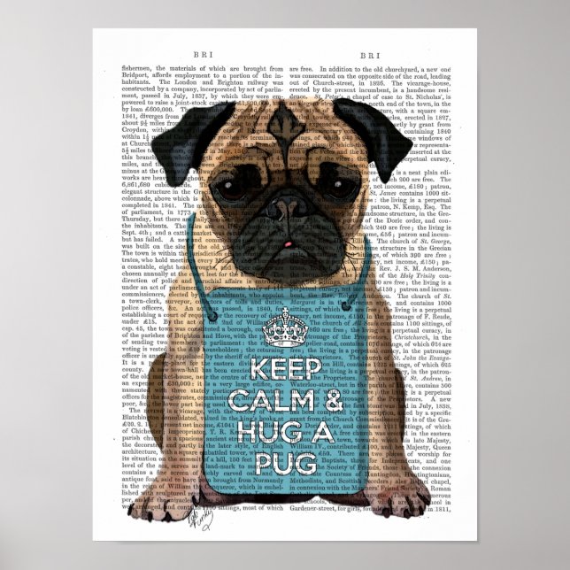 Póster Hug a Pug (Frente)